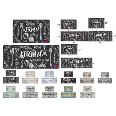 Anti Fatigue Kitchen Rug Set of 2 Non Slip Cushioned Kitchen Mats for Floor