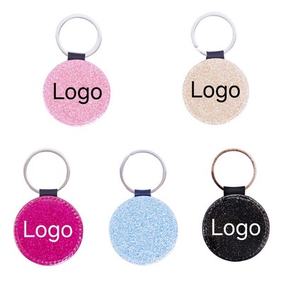 Round Glitter Key Chain
