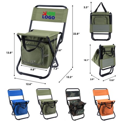 Foldable Compact Fishing Stool with Cooler Bag Fishing Chair
