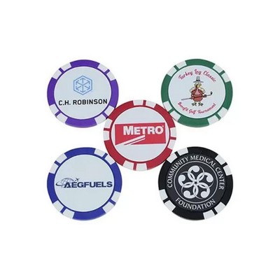 Reverse Stripe Golf Ball Marker Poker Chips with Custom Logo