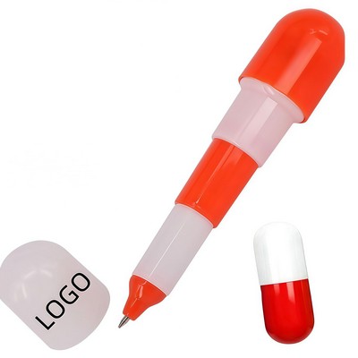 Novelty Retractable Pill Shaped Ballpoint Pen
