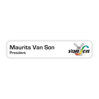 Full-Color Personalized Nameplate w/Rounded Corners – (9.125" x 1.75") Desk, Door, or Wall Sign
