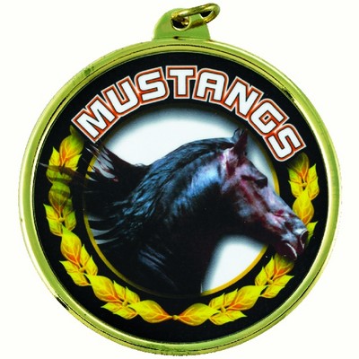 2 ¼" TM Series Academic Medal w/Mustangs Mascot Mylar Insert