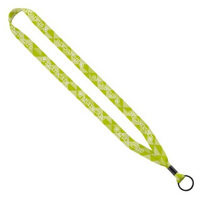 5/8" Tubular Lanyard with Metal Crimp & Metal Split-Ring