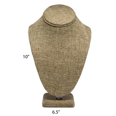 Burlap Necklace Jewelry Display Bust Stand (Medium)