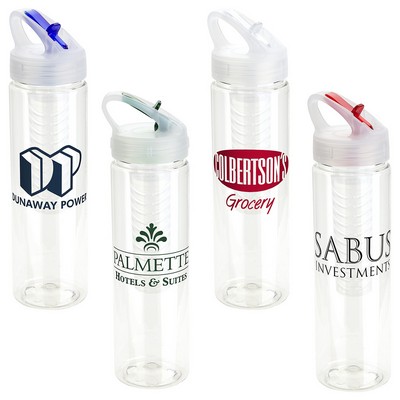 Arena 25 oz PET Eco-Polyclear™ Infuser Bottle with Flip-Up Lid