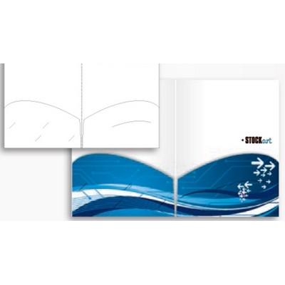 Sculptured Pockets® Folder w/Curved Edge Pockets & Business Card Slits