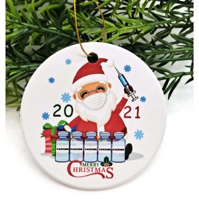 3" Round Ceramic Ornaments with String
