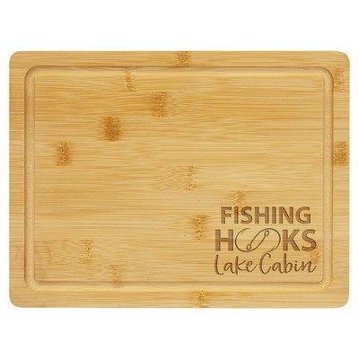 11.5" x 8.75" Bamboo Cutting Board with Drip Ring