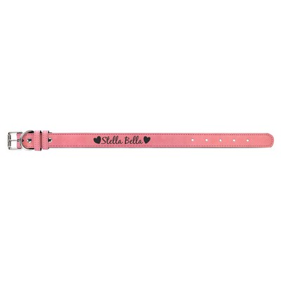 19" x 1" Pink Leatherette Dog Collar