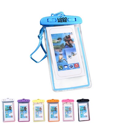 Portable Fluorescent Waterproof Phone Pouch with Neck Strap