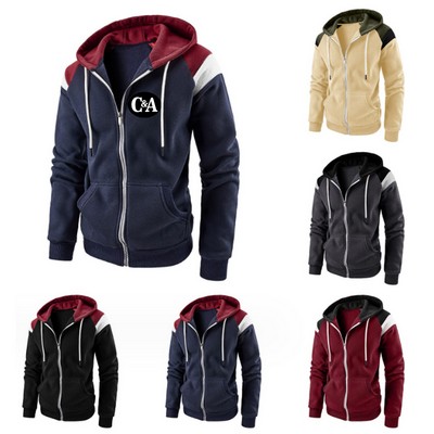 Men's Colorblock Fleece Zip Hoodie