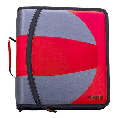 Case-It Dual Zipper Binders - Fire Engine Red, 3 (Case of 6)