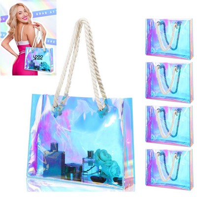 Holographic Tote Bag With Rope Handles