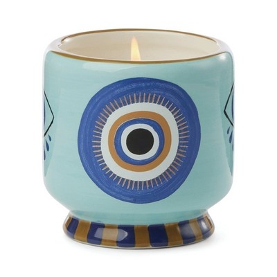 A Dopo 8 Oz Handpainted "Eye" Ceramic Candle - Incense & Smoke