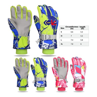 Ski Gloves Kids Winter Snow Gloves Waterproof Cold Weather Gloves for Boys Girls