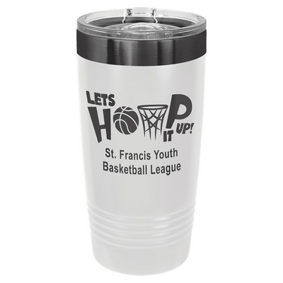 PC 20 oz. White/Ghost Black ION-Plated Ringneck Tumbler