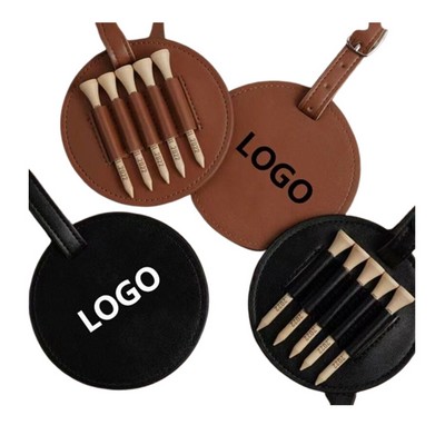Custom PU Leather Golf Tee Bag Belt Holder LOW MOQ
