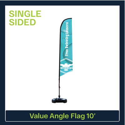 Value 10' Angle Flag - Single Sided Graphic Water Base