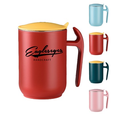 12 oz Stainless Steel Coffee Mug with Lid and Handle