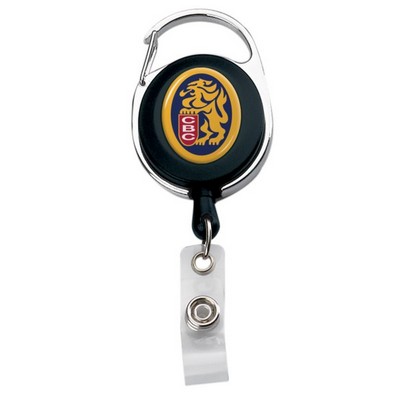 IMPORT Oval Carabiner Metal/Plastic Retractable Badge Reel
