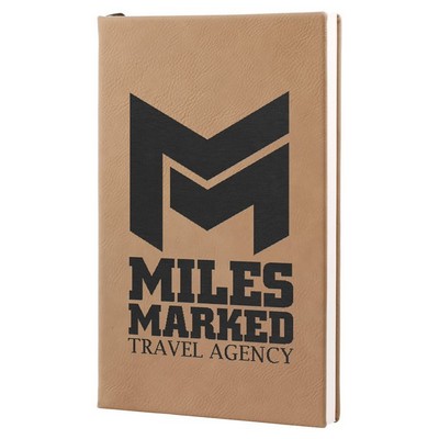 Light Brown Leatherette Journal with Lined Notepad