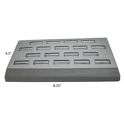 18 Slot Steel Gray Ring/Cufflink Jewelry Display