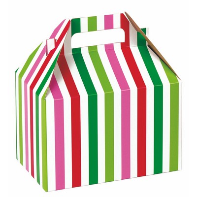 Santa Stripe Print 8" Gable Box