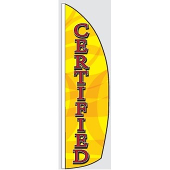 8' Poly-Knit Stock Feather Flag (Certified w/Yellow Background)