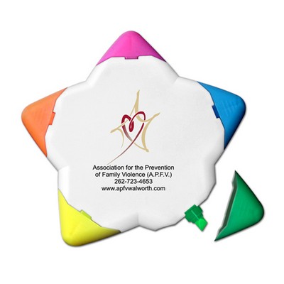 Liqui-Mark® Star Lighter™ 5-Color Star Shaped Highlighter with Full Color Decal