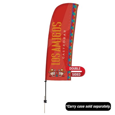 7.5' Value Blade Sail Sign Flag Kit Double-Sided Spike Base