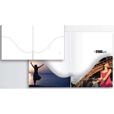 Sculptured Pockets® Folder w/Curved Edge Pockets & Business Card Slit