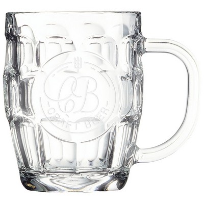 Beer Mug with Oval Engraving Area and Handle, Engraved, 20 oz