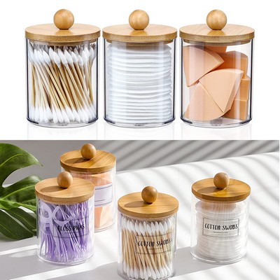 4 Pack Bamboo Lid Qtip Holders