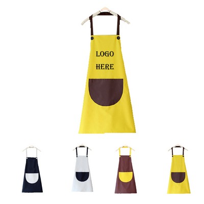 Neck-hanger Waterproof and Oil-proof Adult Apron with Pocket