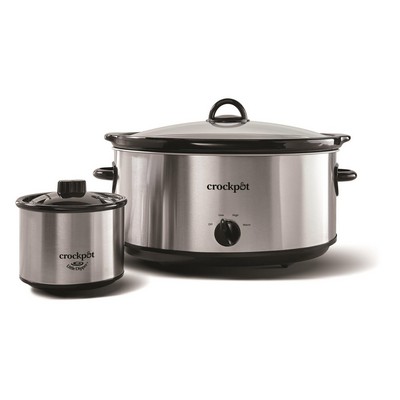 Crock-Pot® 8-Quart Slow Cooker, Manual, Stainless Steel With Little Dipper® Food Warmer