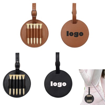 Leather Golf Tee Organizer Bag