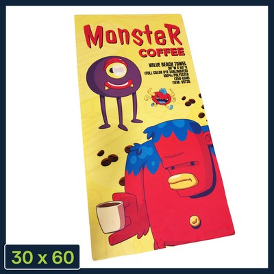 Value | Beach Towel - 30"w x 60"h - (Full Color Dye Sublimated) | Decorated in the USA 250GSM