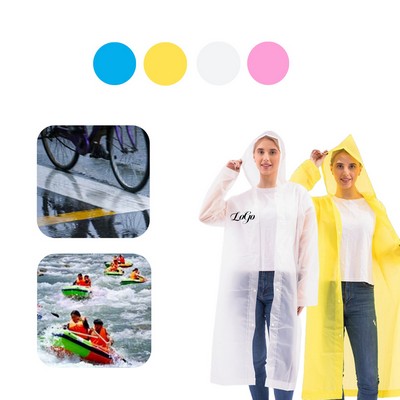 Reusable Rain Poncho For Adults