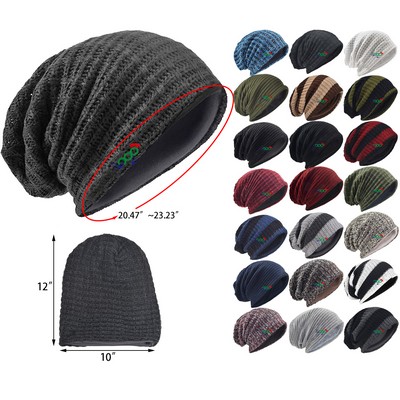 Men's Slouchy Beanie Knit Crochet Rasta Cap for Summer Winter