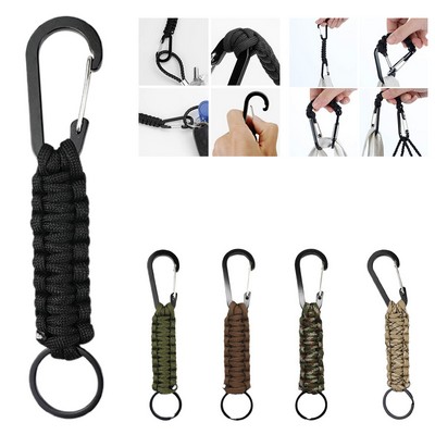Military Braided Paracord Carabiner W/ Keychain