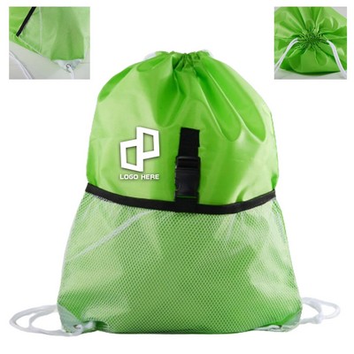 13.39X17.72 Inch Terylene/Mesh Drawstring Backpack