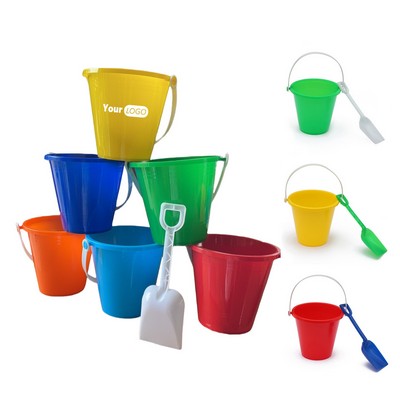 Novelty 9" Large Sand Bucket With Shovel Beach Buckets Toys