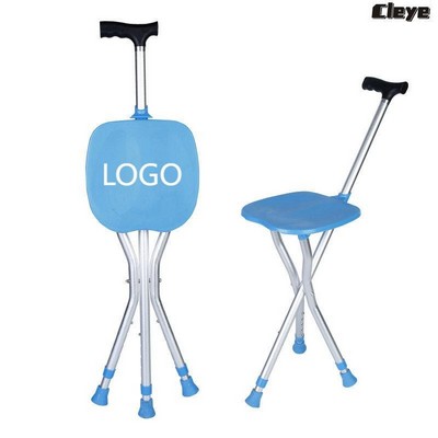 Custom Logo Aluminum Folding Cane Stool
