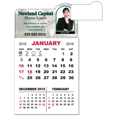 3 Month View Magnet Calendar Pad w/Magnetic Backing