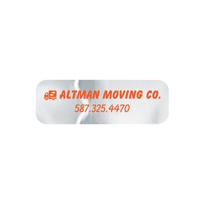 Idento® Identification Decal | Rectangle | 1/2" x 1 1/2" | Chrome Poly