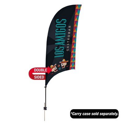 7.5' Value Razor Sail Sign Flag - 2-Sided with Ground Spike