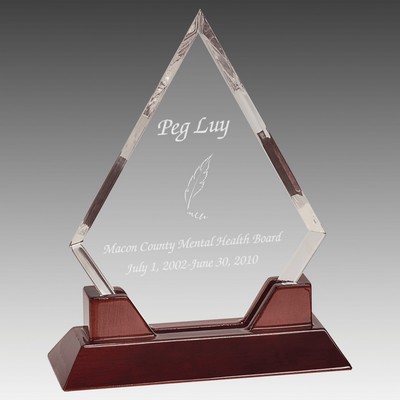 9.5" Diamond Prestige Acrylic - Rosewood Piano Finish Base
