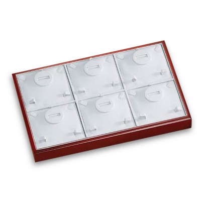 6 Small Set Tray w/Cherrywood Border