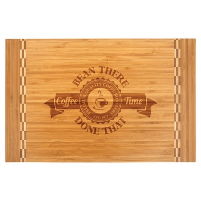 18.25" x 12" Bamboo Cutting Board with Butcher Block Inlay